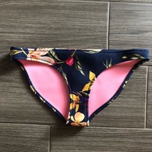 NWT Triangl Navy Floral And Bird Bikini Bottoms